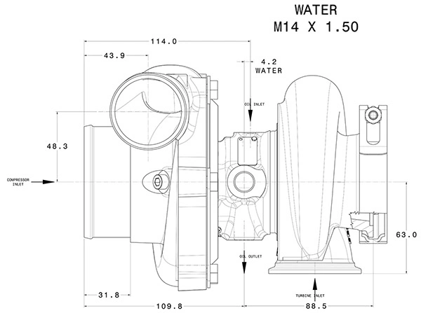 Garrett GTX2860R mått