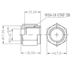Złączka hamulcowa żeńska 9/16-18 stożek 45°