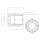 Złączka hamulcowa żeńska 3/8-24 Prosta ze stali nierdzewnej