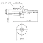 Złączka hamulcowa męska 1/8 NPT (nierotacyjna)