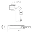 Kątowa złączka zaciskana żeńska 3/8-24, stal nierdzewna