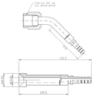 Złączka hamulcowa żeńska 3/8-24 45 stopni stal nierdzewna