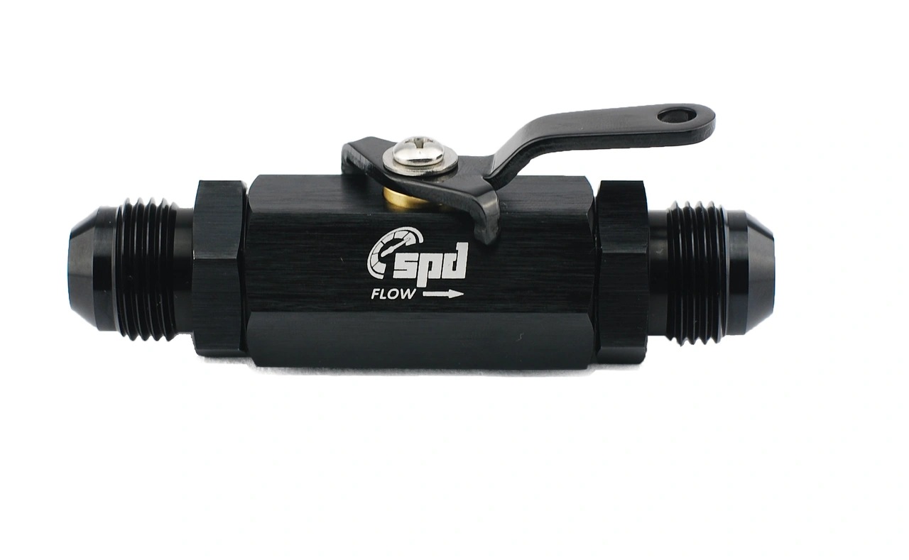Shut-off valve AN8 black