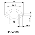 Tube flange 1 3/4 inch (44,5mm)