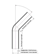 Silicone hose Black 25 Degree 2,75 - 3'' (70 - 76mm)