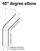 Silicone hose 45 degree 2,5" (63mm)