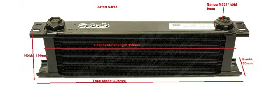 Chłodnica Oleju Setrab Czarna 13 rzędów (358mm)