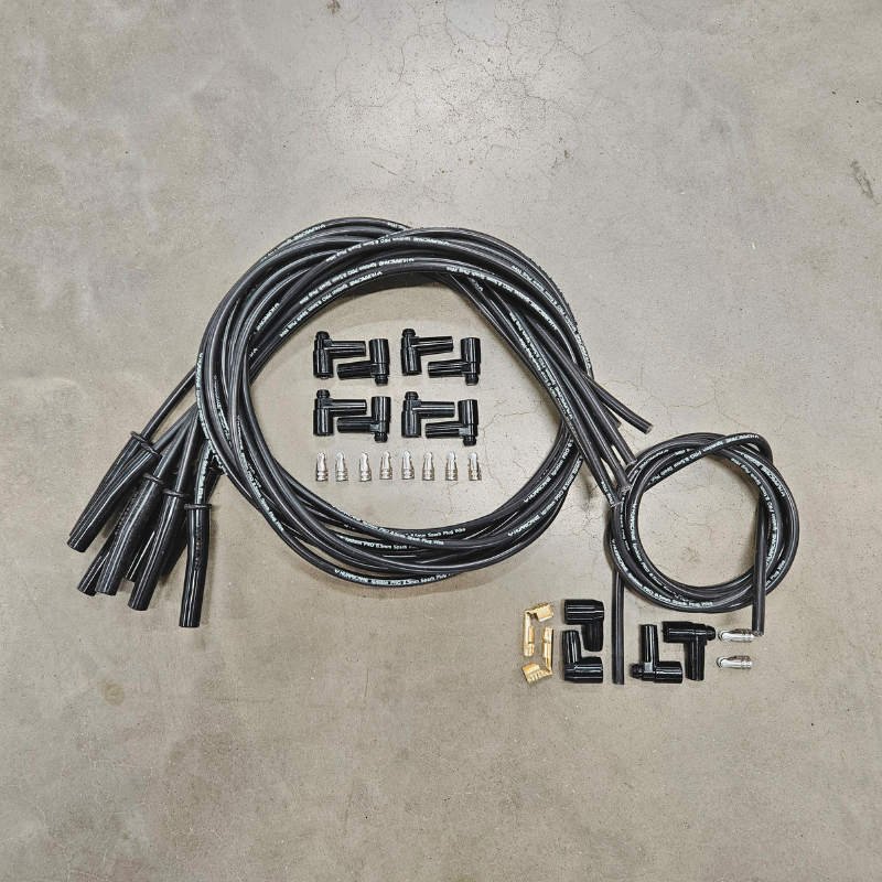 Zestaw przewodów zapłonowych Hurricane V8 prosty + 90° SAE