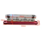 Zacisk kablowy 4x M8 / 6x M4 czerwony/czarny