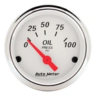 2-1/16" Oil Pressure, 0-100 Psi, Arctic White