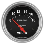 2-5/8" Voltmeter, 8-18v, Sport-Comp