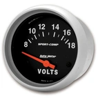 2-5/8" Voltmeter, 8-18v, Sport-Comp