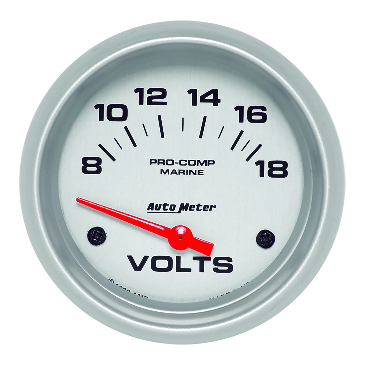 2-5/8" Voltmeter, 8-18v, Marine Silver Ultra-Lite