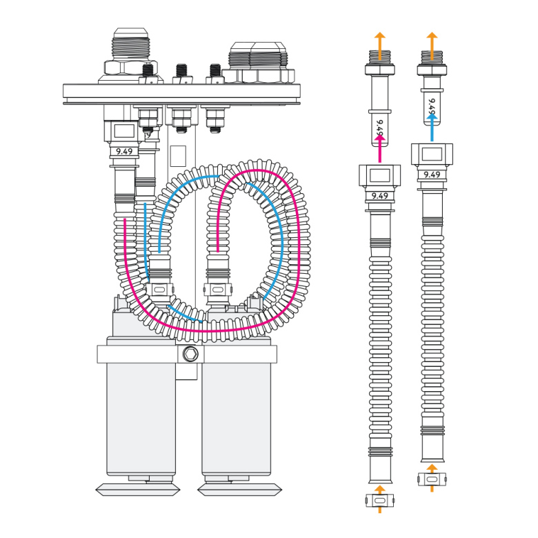 In-tank fuel pump mounting kit, quick connect and E85 proof