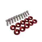 Podkładka wpuszczana ze śrubą / podkładka błotnika JDM czerwona