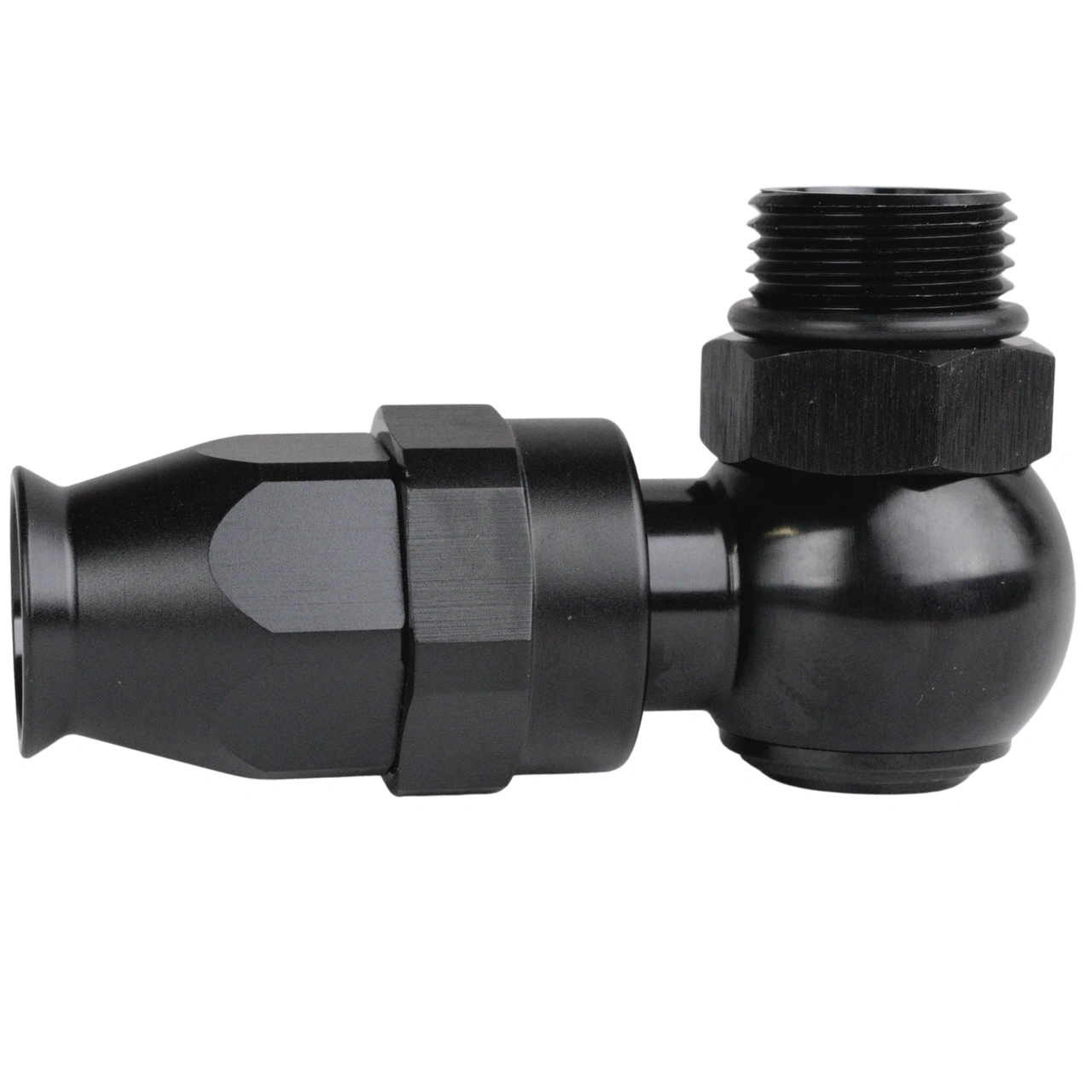 AN4 Banjo kolano 90° krótkie - Końcówka paliwowa olejowa PTFE