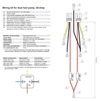 Wiring kit for dual fuel pumps, 30-Amp, battery connection