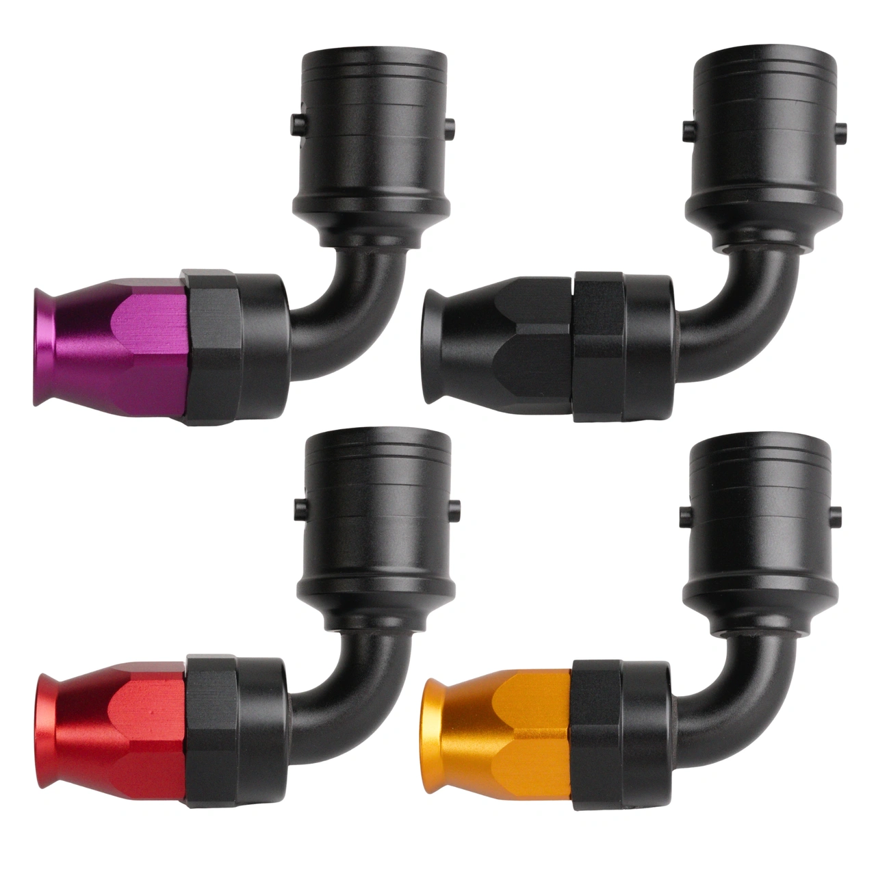 AN8 90° PTFE Quick-Connect hose end