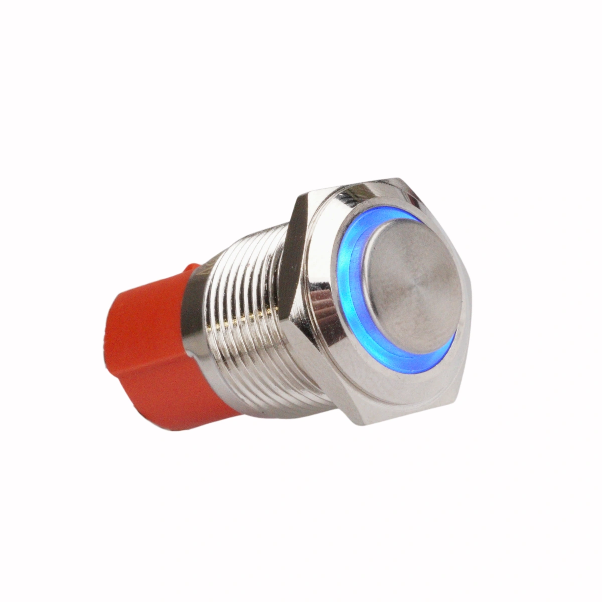 ON/OFF Button Silver (Blue LED) 16MM