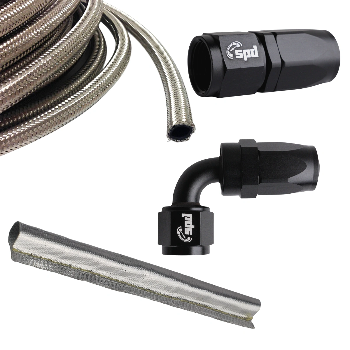 Olej w zestawie Turbo 1 x prosty + 1 x 90 stopni AN4 + aluminiowa osłona termiczna