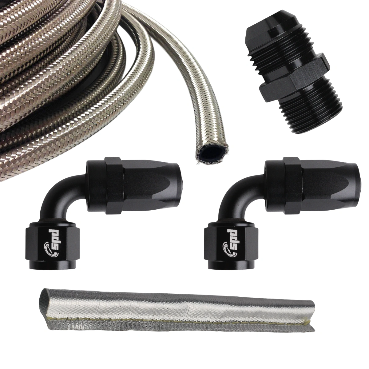 Olej Holset w zestawie Turbo 2 x 90 stopni AN4 + aluminiowa osłona termiczna