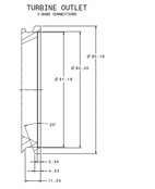 Garrett downpipe V-band 3" G25/30/35 GT/GTX30/35